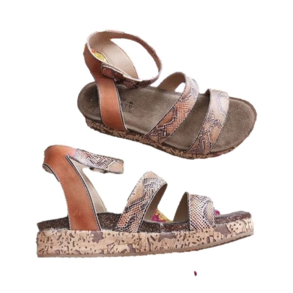 L'ARTISTE CHRISTINA ANKLE‎ STRAP SANDAL snakeskin size 41 new 10.5 US
